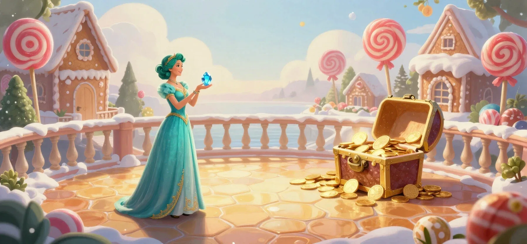 Yummy Wins Casino welcome bonus shown as a treasure chest with coins