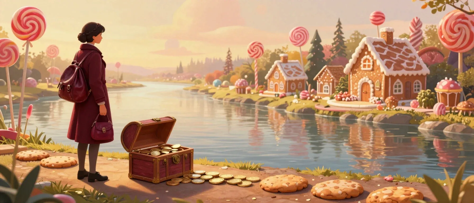 Yummy Wins Casino withdrawal purse beside an open treasure chest